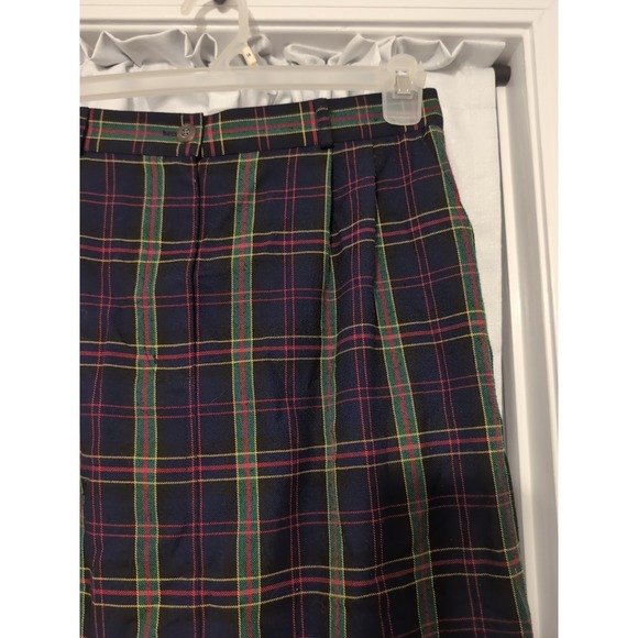 VTG Susan Bristol Plaid Maxi Skirt Sz 14 Navy Green 90s Academia Tartan Heritage - Picture 3 of 10